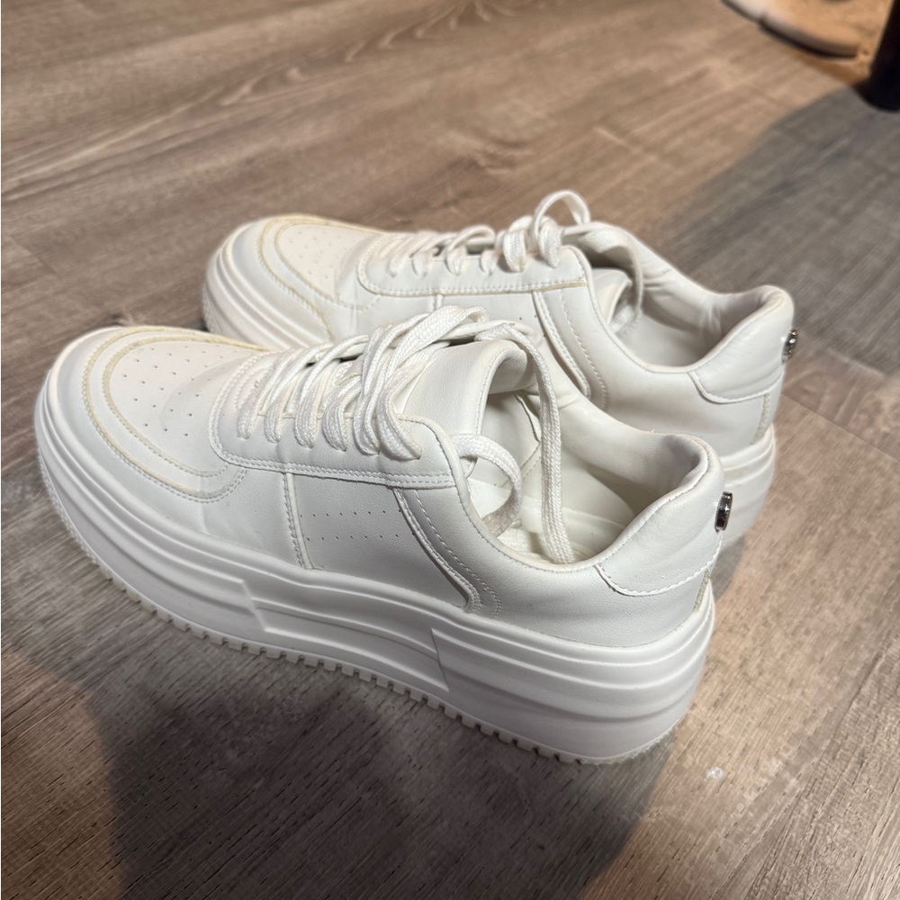 Women's Steve Madden White Platform Sneakers